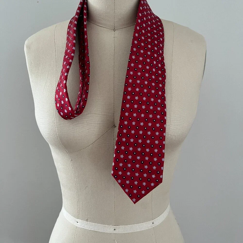 Black Brown 1826 Men's Necktie Red Tie Flowers Polyester/Silk Corporate Chic
